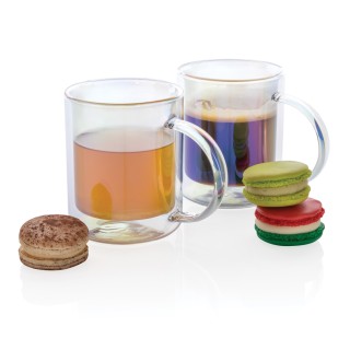 Taza de vidrio doble pared 330 ml publicitaria